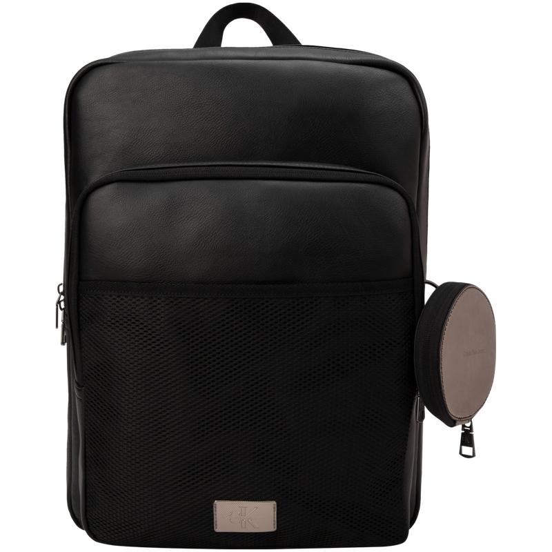 

Calvin Klein Metal Logo Business Synthetic Leather Backpack Men backpack Space-Black HH3846-001 Basic Set (Bag)