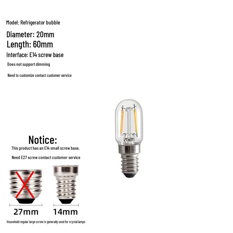 E14 LED Edison Candle Bulb, Warm Light, Flame Tip, C35 Crystal Imitation Tungsten Filament, Retro Super Bright.