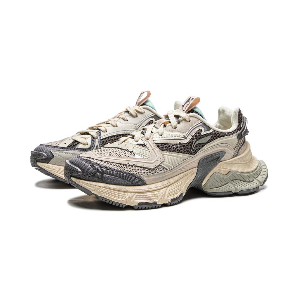 Li Ning Xingji Cushioning Abrasion Resistant Breathable Low Top Chunky Sneakers Women's Gray AGCW088-4
