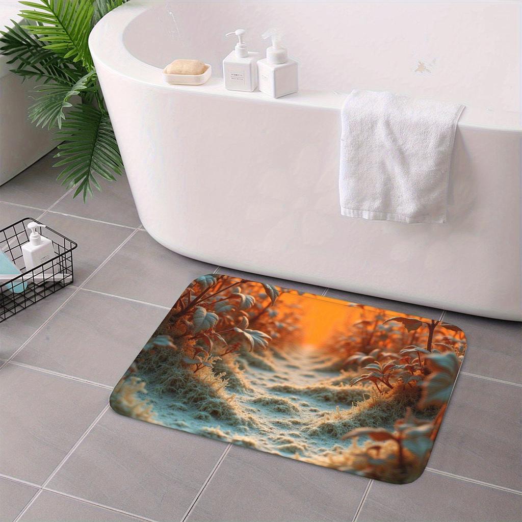 1 Stück Morgentau-Muster Küchenteppich Rutschfeste Türmatte Pop-Design Badezimmerteppich Badematte Teppich für Zuhause Spüle Wäsche Dekor