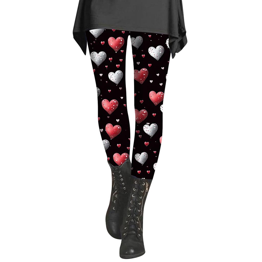 Damen-Druckhose, elastische Leggings aus weicher Baumwolle, lässiger Heimpyjama