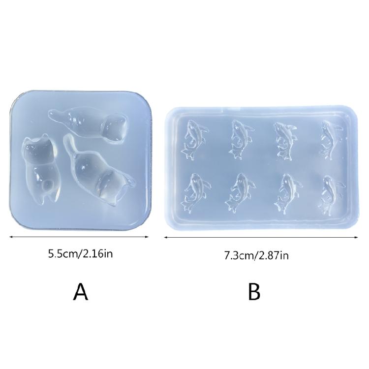 Cat Theme Jewelry Mould Durable Silicone Mold Goldfishes Mould for Cake Making