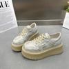 European Station Muffin Sole Little White Shoes Women's Autumn 2024 New Breathable Fashion Versatile Small Height-increasing Board Shoes