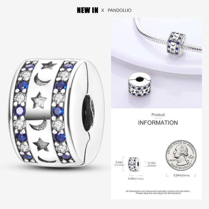 New In Star Moon Sun Series Charm Beads Fit Pandach Original Bracelet Women Copper Pendant Bead Jewelry Gift