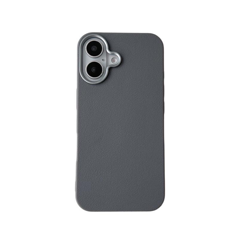 Simple Leather Texture Drop-proof Case for iPhone 16/15/14/13/12/Apple 17 Pro, Solid Color, New Model
