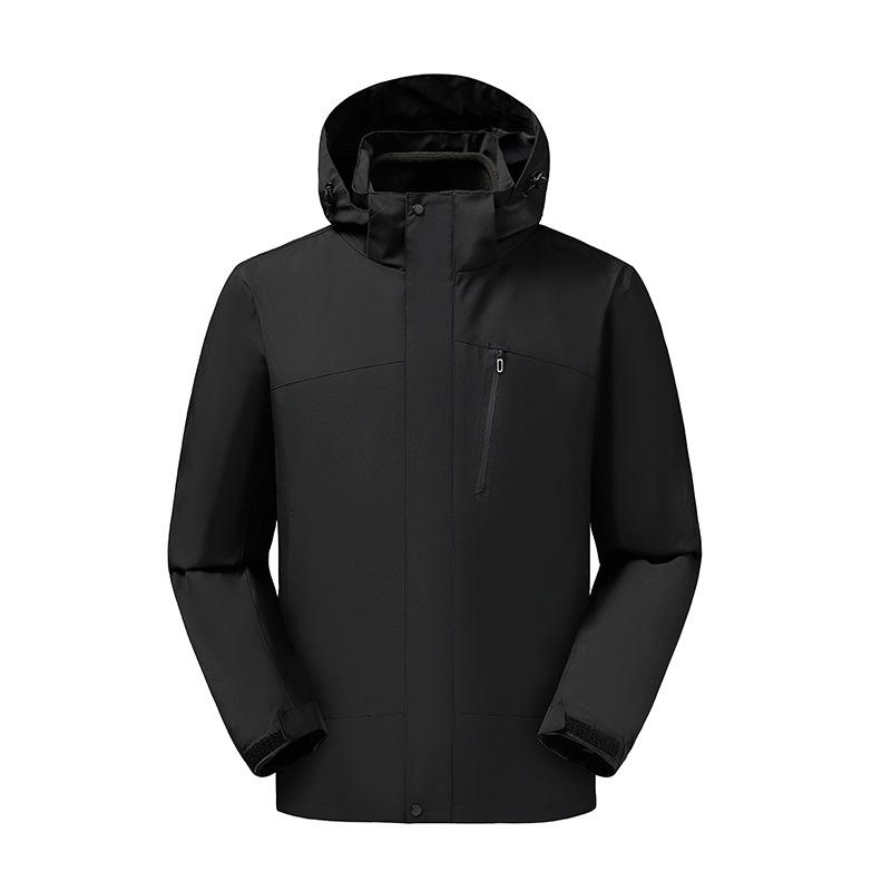 Unisex Three-in-One Windproof Waterproof Mountaineering Jacket with Fleece Liner for Autumn and Winter 2XL
