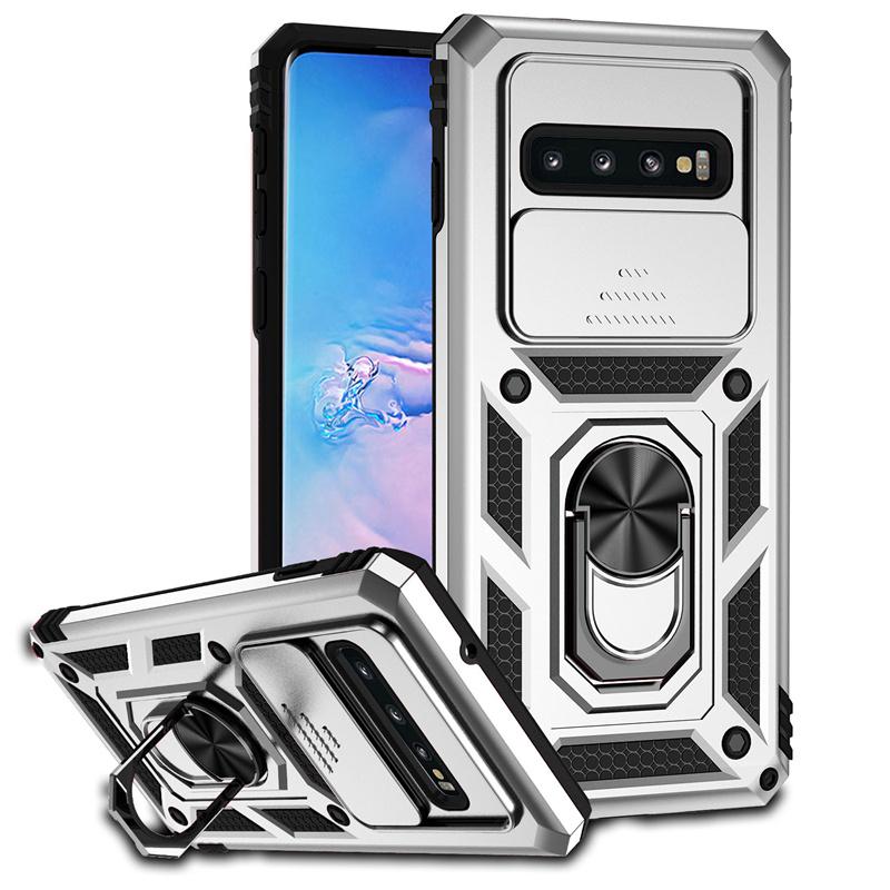 Για Samsung Galaxy S10 S10 Plus Θήκη Αντικραδασμική Θωράκιση Συρόμενη Προστασία Κάμερας Θήκη Τηλεφώνου Για Samsung S10 S10+Plus Κάλυμμα με Δαχτυλίδι Στήριξης