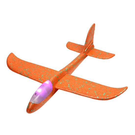 Large Foam Glider with LED Lights EPP Hand Throw Airplane Toy for Kids Outdoor Flying Toy for Boys Girls Crash-Resistant Outdoor Play Gift for