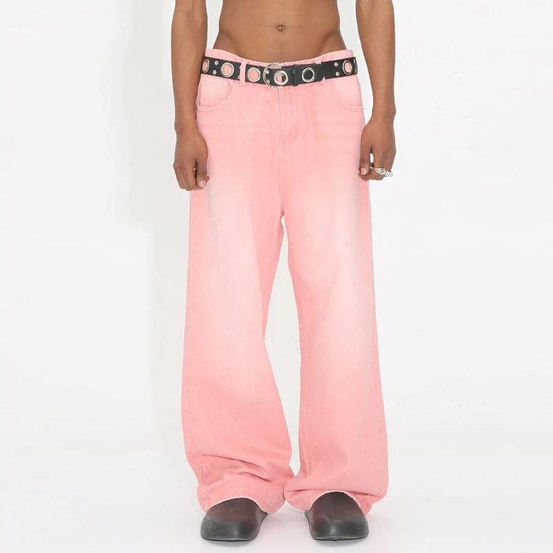 New Spring Denim Pants Men and Women High Quality Men's Denim Pants Jeans Retro Gradient Color Wide Leg Pant Men
