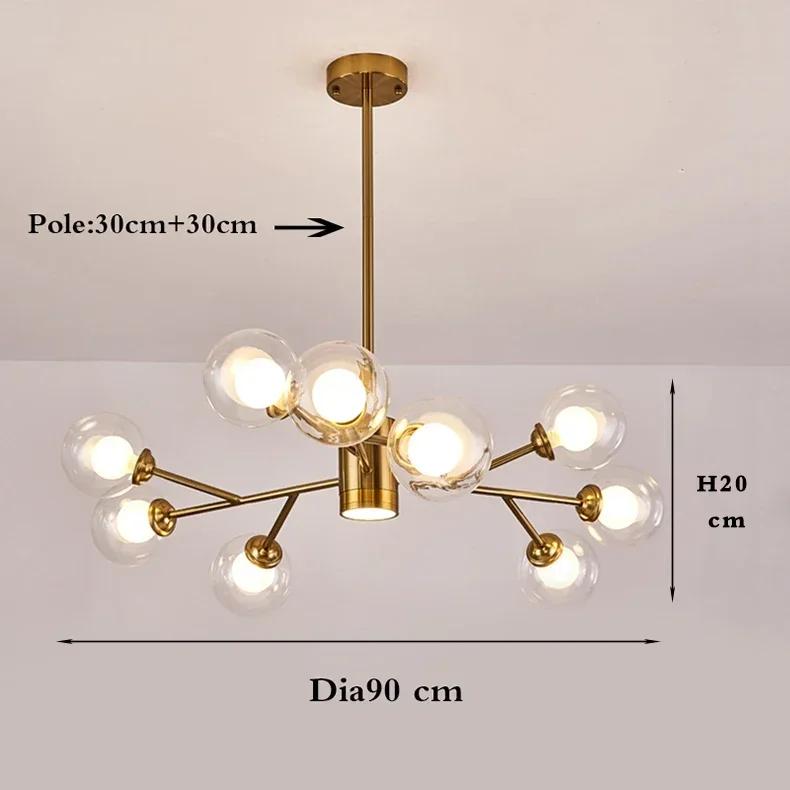 

Lamp 9-Light Glass Chandelier,Modern Ceiling Lighting Fixture For Kitchen Dining Room Living Room Bedroom Office Restaurant Bar cool white 6000K