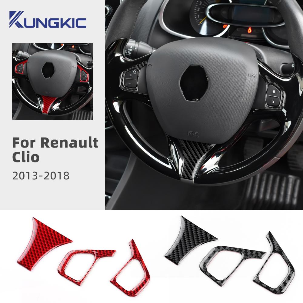 Adesivo in vera fibra di carbonio morbida per Renault Clio 4 2013 2014 2015 2016 2017 2018 LHD RHD Pannello Cornice Pulsanti Volante Auto