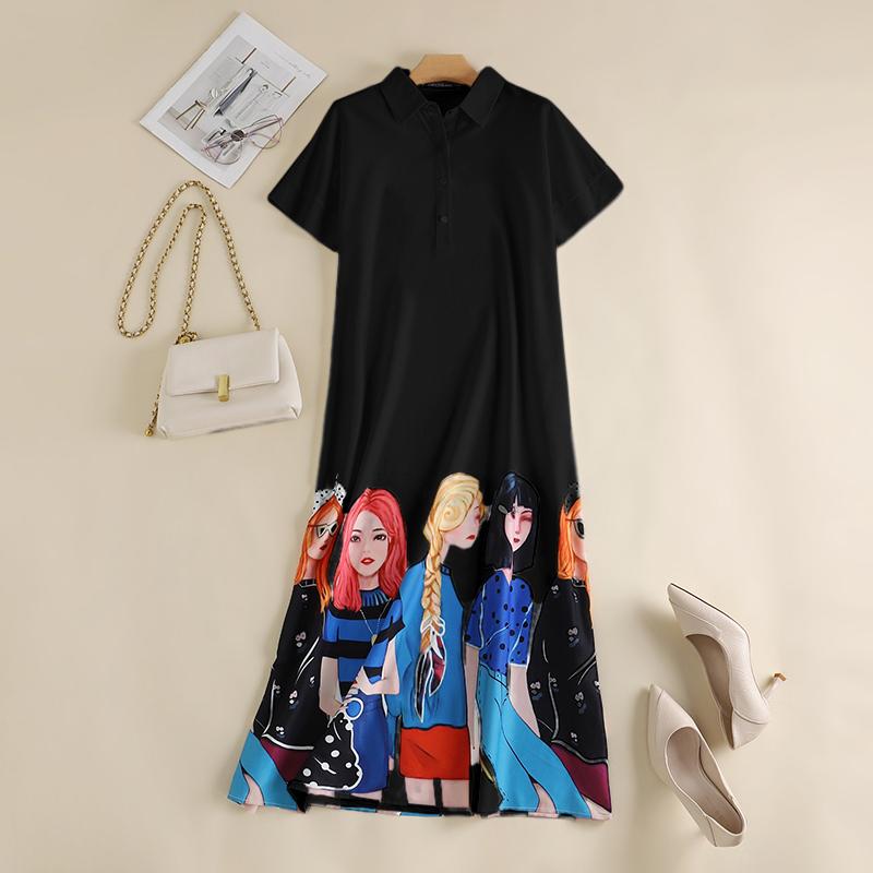 ZANZEA Vestido camisero informal de verano de manga corta con cuello vuelto para mujer