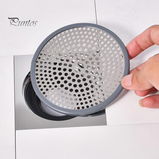 Stainless Steel Floor Drain Filter Hair Catcher with Silicone Ring Rust-Resistant Bathroom Sink Strainer Shower Drain Hair Trap Stopper