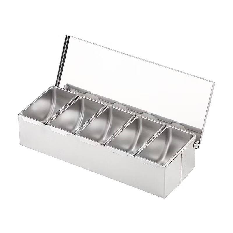 Stainless Steel 3-Compartment Seasoning Box