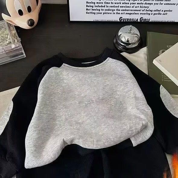 Autumn Boys Loose Fit Printed Sweatshirt Casual Korean Versatile Sports Top For Kids