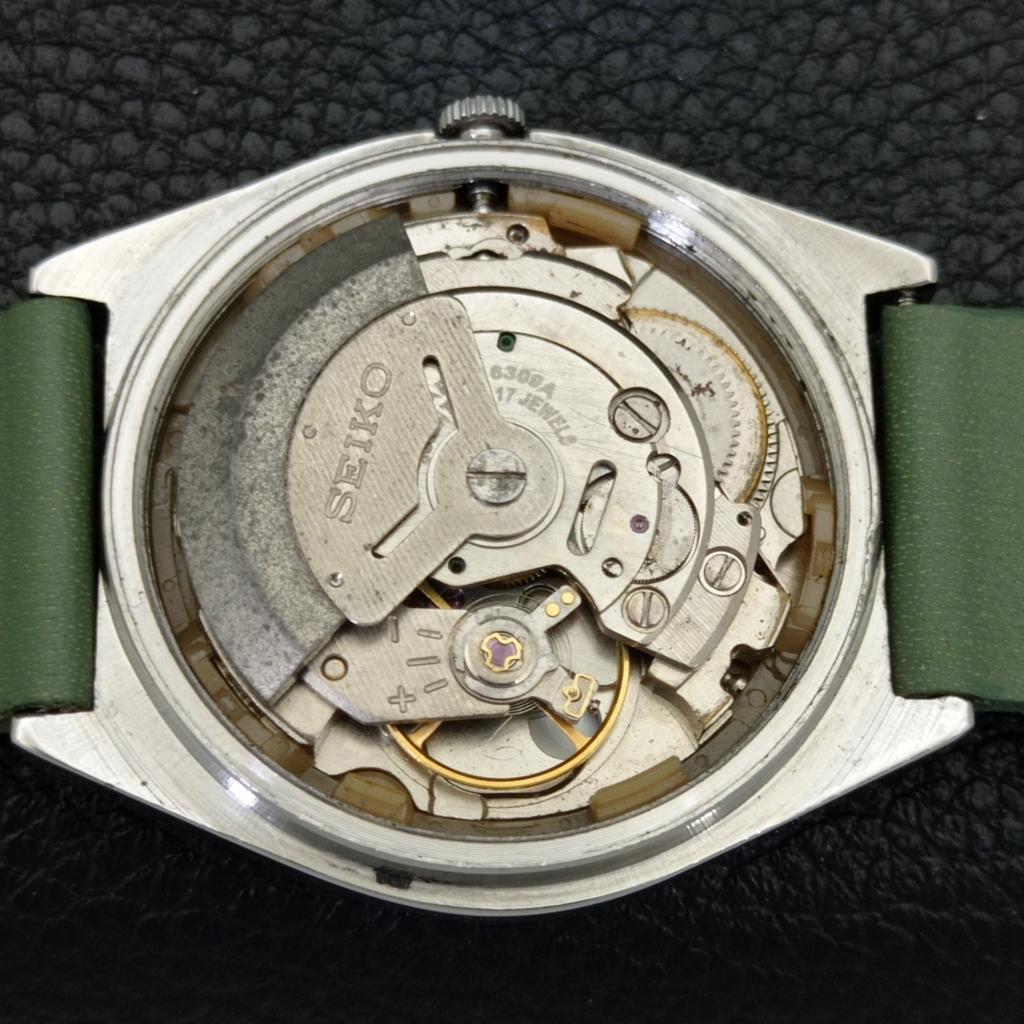 VINTAGE SEIKO 5 AUTOMATIC JAPAN 6309A MENS GREEN COLOR DIAL WATCH A701288-5 R206a-a701288