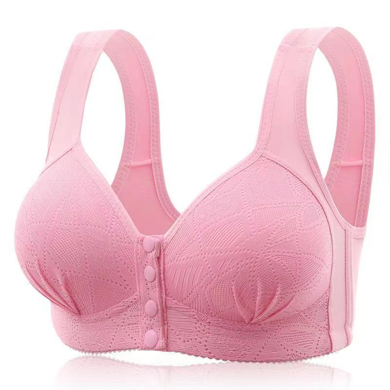 

Underwear Middle-aged and elderly bra No steel ring Large size fixed cup Front buckle vest Mom bra Cotton 44/100