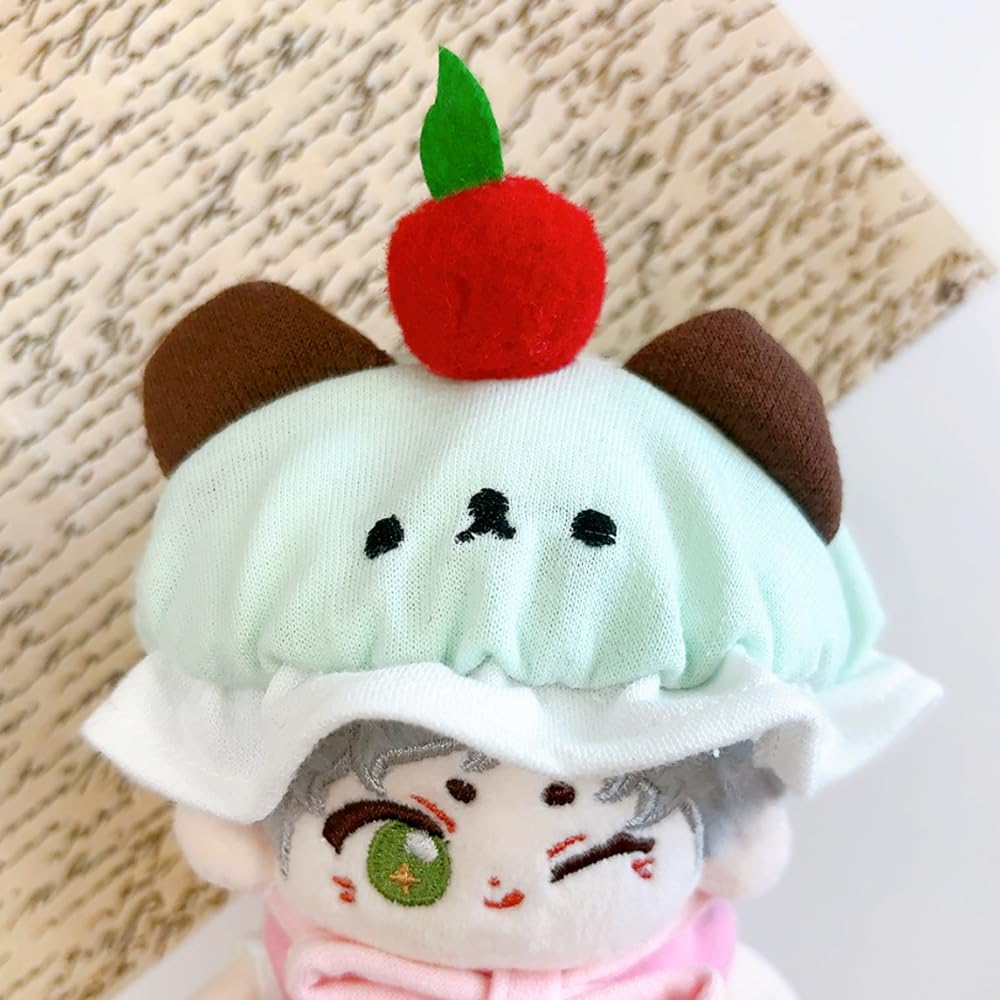 Mint Frilled Hat Shirt Set for 10cm Plush Kigurumi Otaku Doll Doll Costume & Toys, Accessories, Activities, Mascot, K-Pop [Used]