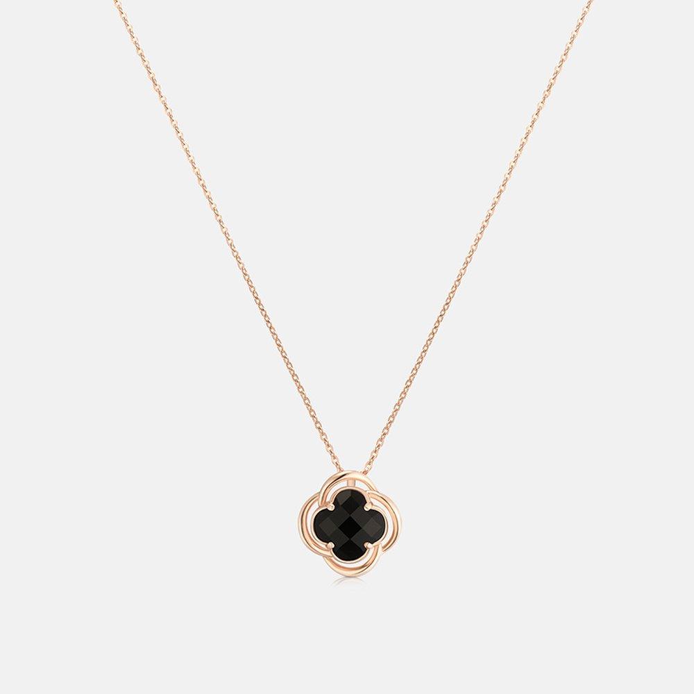 La Rosa Sterling Silver Rose Necklace 42cm A243Sn1225Rpz