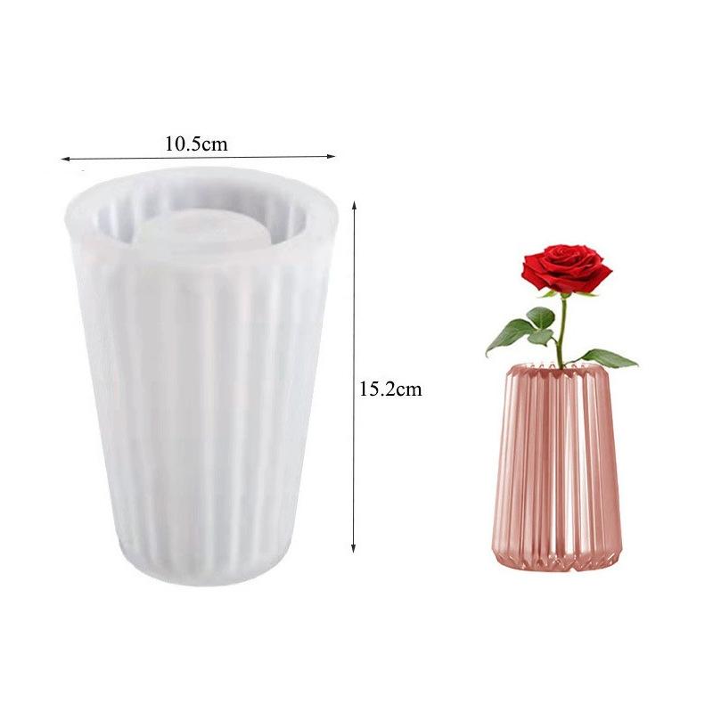Striped Storage Jar Silicone Mold Nordic Simple Design Cement Clay Making Candle Jar Mold Succulent Flower Pot Gypsum Resin Mold
