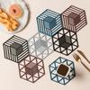 Creative Silicone Hexagon Geometric Drink Holder Hollow Placemat Coaster Cup Pad Trivet Mats