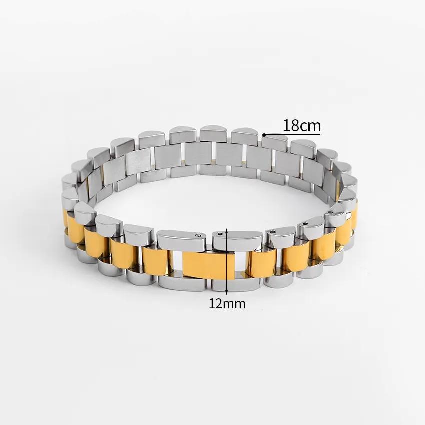 Custom New Dainty Thick Watch Statement Bracelet Fashion Jewelry Stainless Steel Waterproof Watch Band Link Chain Bracelet