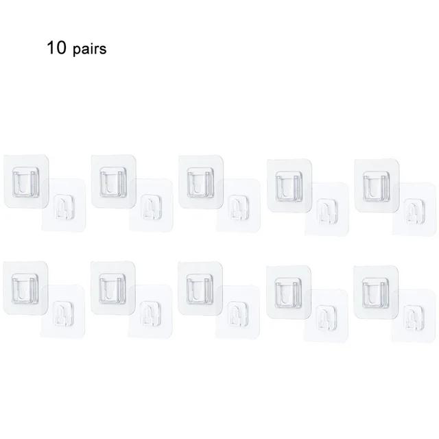 New Multi-Purpose Hooks 5/10 Pairs Double-sided Adhesive Wall Hooks Waterproof Clothes Hats Towel Hooks Kitchen Bath Door Hooks