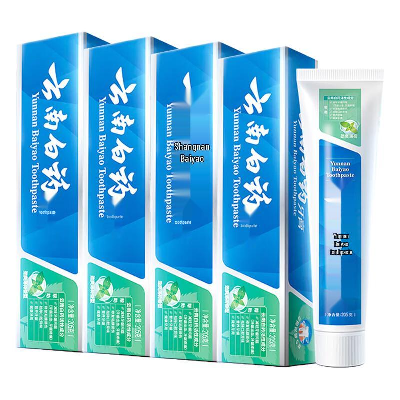 

Yunnan Baiyao Refreshing Mint Toothpaste 205g x 4 Pack