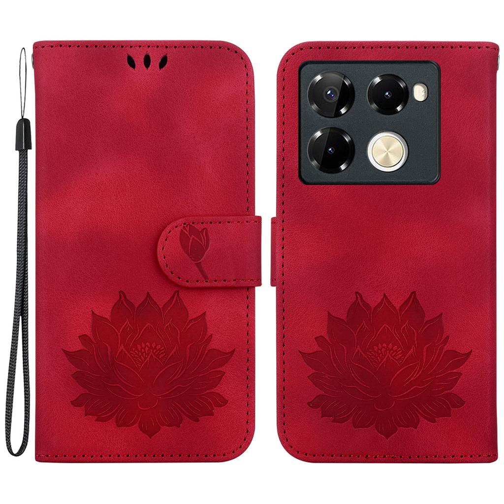 For Infinix Note 40 Pro 5G/Note 40 Pro+ Wallet Case Lotus Imprint Leather Stand Phone Cover