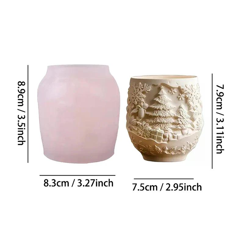 Christmas Silicone Mold, Suitable For Making Flower Pots, Candles, Storage Boxes - Non-sticky Soft Reusable DIY Mold
