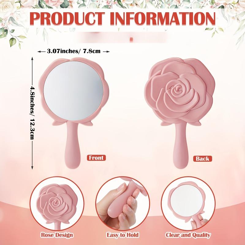30pcs/Set Mirror Plastic Compact Mirrors with Rose Design Bridal Thank You Card Yarn Bag Wedding Party Gift Bridal Shower Favors