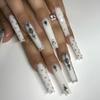 Cross-border New Handmade Stacking Drill Ultra-long Extended Water Pipe Nail Manicure Patch Fake Nail Wearing Nail Wearing Nail Wholesale