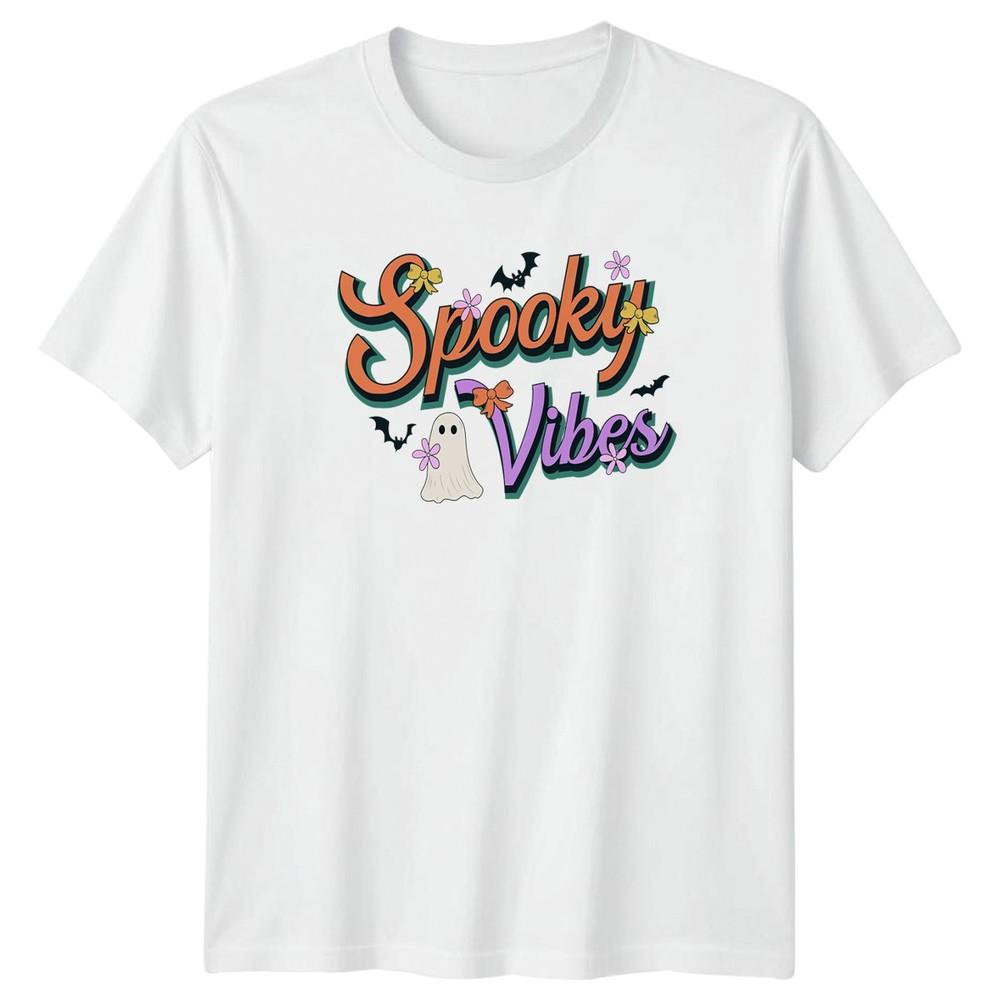 Spooky Vibes Unisexs TShirt Retro Halloween Halloween Gift For Her S