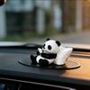 1Pcs Panda Sculpture Ornament, Desktop Office Decoration, Car Decor, Creative Animal Model, Collectible Figurines, Car Ornament