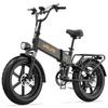 Bicicleta Eléctrica Plegable Urlife T5 Rueda Ancha de 20" Motor de 750W Full Suspension Bicicleta Eléctrica para Adultos 48V 13Ah Frenos de Doble Disco 7 Velocidades Carga Máxima 120Kg