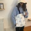 2025 Korean Style Heart Cloud Polka Dot Canvas Tote for Women