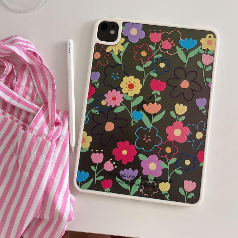 Floral Off-White iPad Pro 2021 Case: Sleek Single-Layer Design