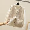 Lamb Wool Vest Women's Short Autumn and Winter New Fur Integrated Vest Granular Plush Vest Jacket