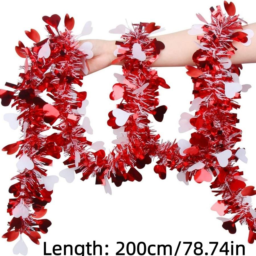 1pcValentine s Day Heart Pull Flower Red and White Heart-shaped Pom-poms Restaurant Store Home Proposal Engagement Wedding Anniv