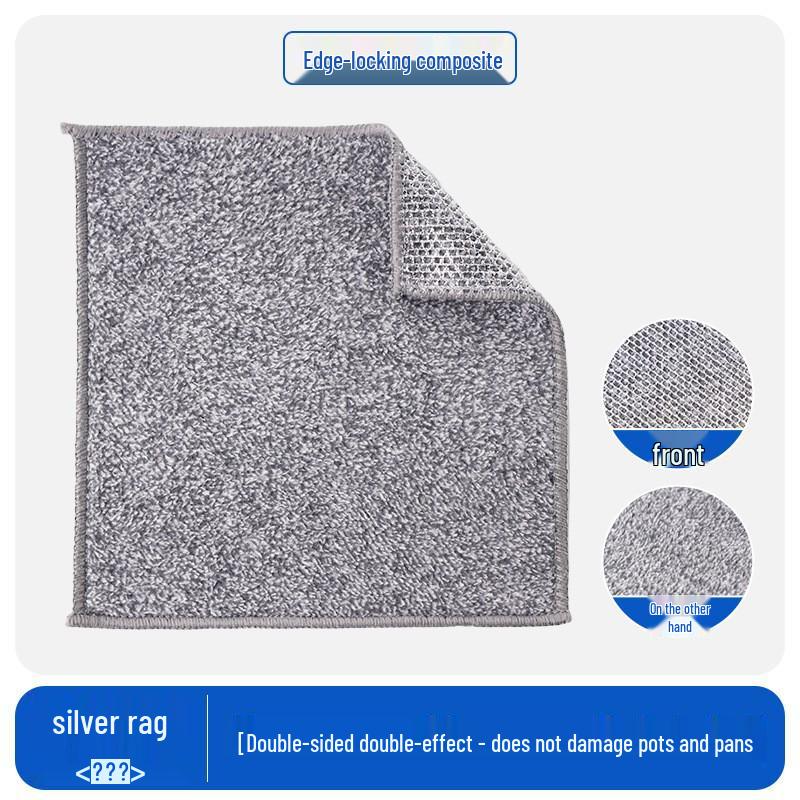 Silberfaden Doppelseitiges Spültuch: Antihaftöl, Stahlwolle-Scheuerschwamm für die Küchenreinigung
