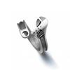 Werkzeug Schraubenschlüssel Offener Ring Silberbeschichtet Verstellbarer Ring Herren Motorrad Fahrrad Fahren Hip Hop Rock Trend Schmuck
