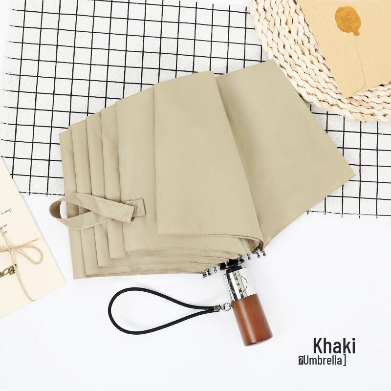 Nanjiao Retro Full Automatic Folding Umbrella with Wooden Handle