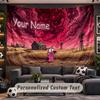 Courage the Cowardly Dog Personalized Tapestry Support Custom Name, Wall Art Home Decoration