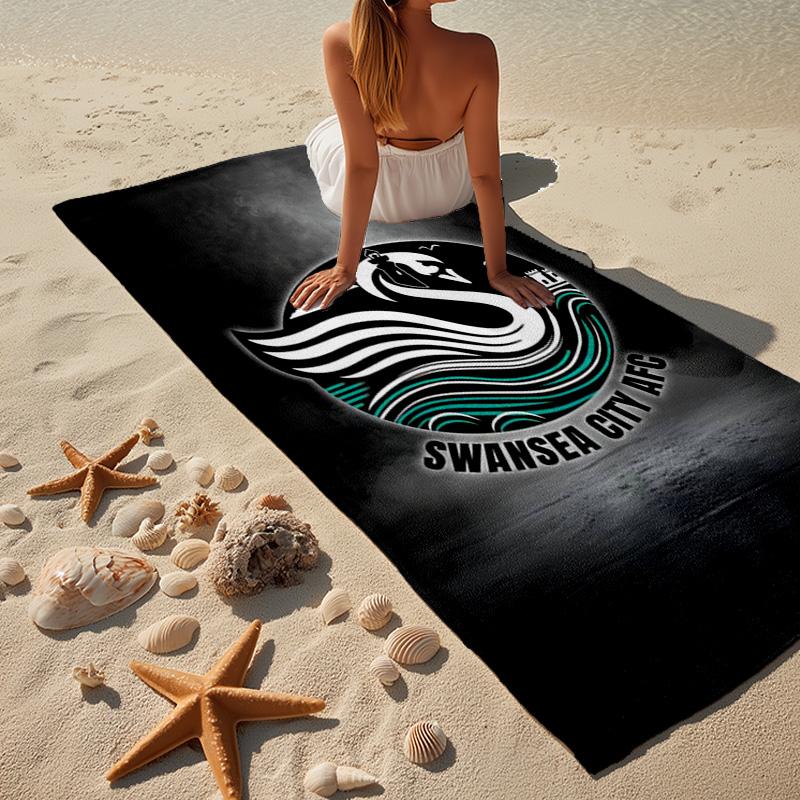 Swansea City AFC Wappen Mikrofaser Strandtuch, Leicht und Schnelltrocknend, für Sommerreisen, Strand-Essentials, Schwimmbad