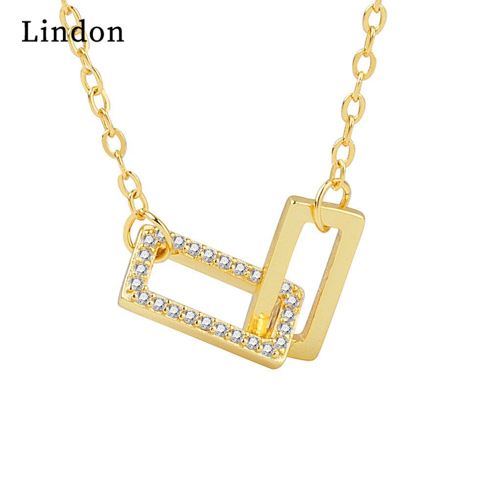 

Lindon женское ожерелье кулон медный сплав циркон для женщин свадебная вечеринка модный подарок серебряный