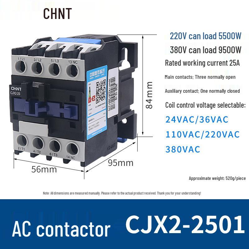 Chint AC Contactor CJX2 Series 65A, 220V/380V, 09-40A Range