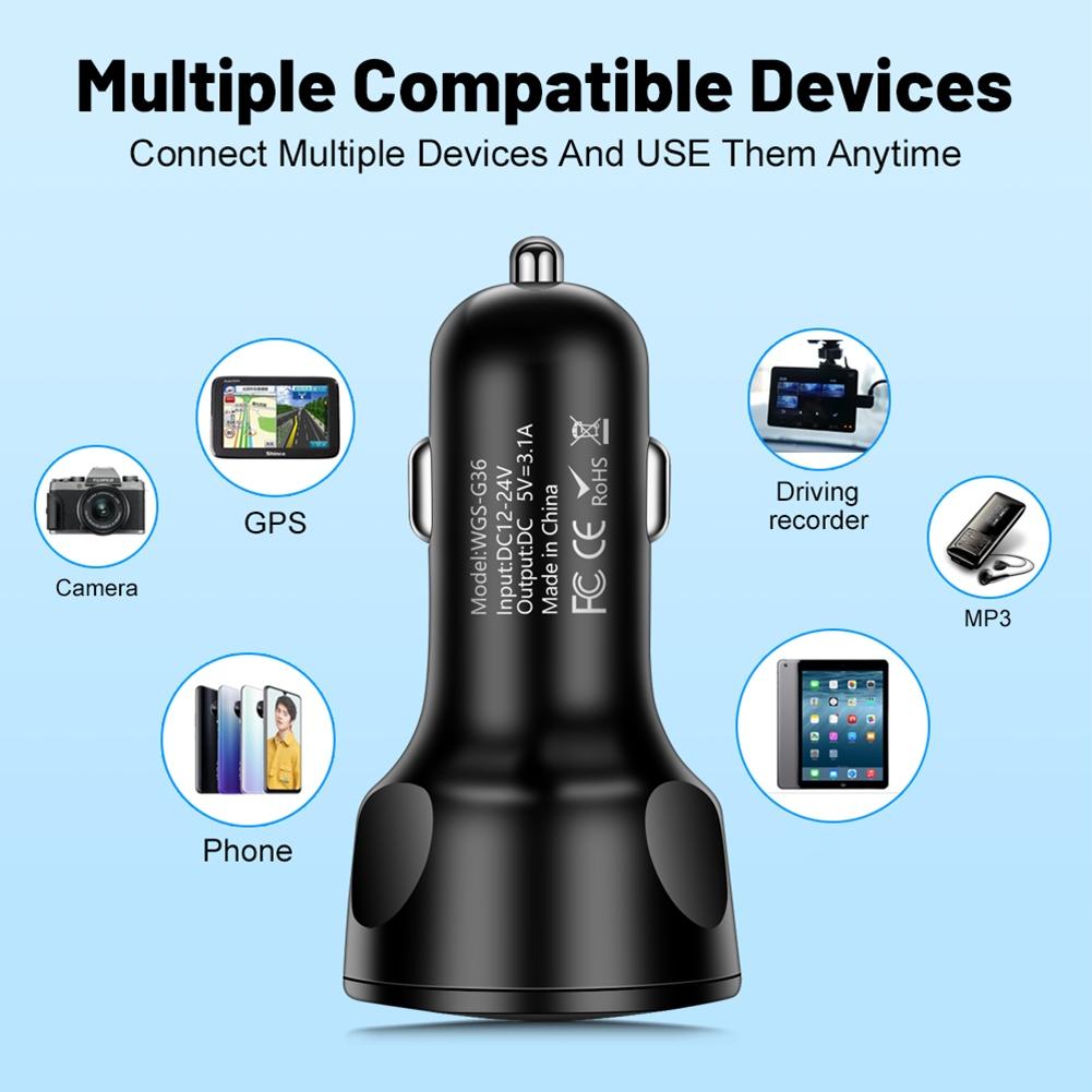 12-24V Car Charger 4Ports USB Car Charger Adapter Car Accessories High Quality
