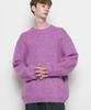 THE-ABON Men'S Day Classic Wool Mix Round Knit Purple