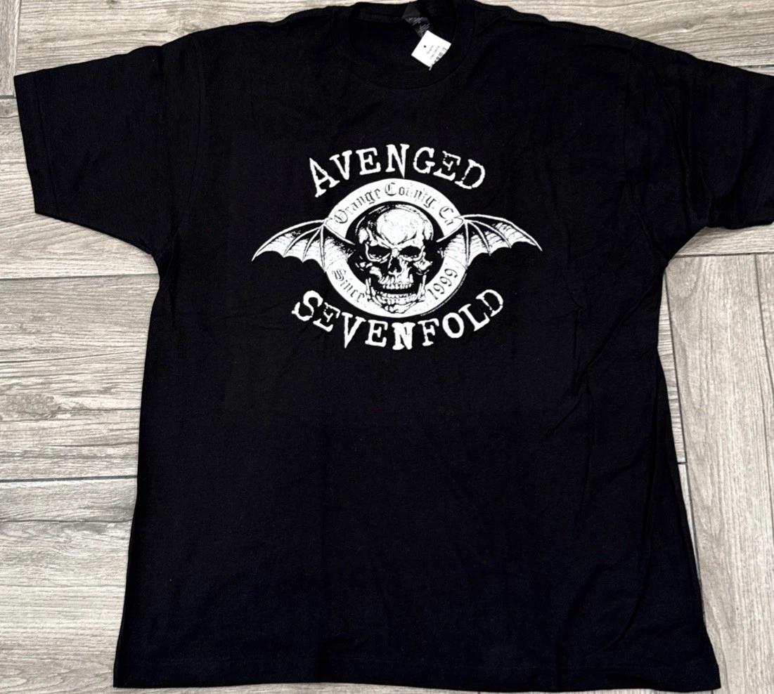 

2011 Avenged Sevenfold Origins Орандж Каунти Калифорния Размер XL 100% Хлопок Футболка Мужские Футболки Топ Крыло Летучей Мыши Череп 4XL