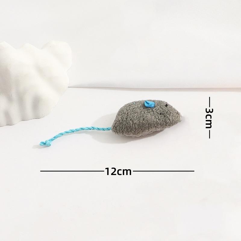 Cute Fabric Mouse Cat Toy with Yellow Tail, Interactive Kitten Chew Teaser, Durable Pet Play Toy for Cats Gift